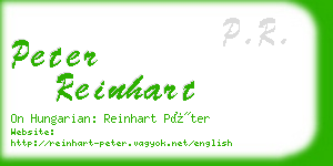 peter reinhart business card